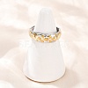 304 Stainless Steel Double Color Cuff Rings RJEW-S635-01GP-08-2