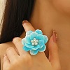 Plastic & Imitation Pearl & Brass Finger Rings for Women FS-WG6C53A-02-1