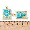 Rack Plating Brass Micro Pave Cubic Zirconia Moon Pendants KK-C041-11G-3
