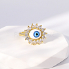 Evil Eye Stainless Steel Open Cuff Rings for Women US1717-7-1