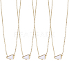 4Pcs Brass Enamel Trumpet Pendant Necklaces for Women NJEW-PH0001-58G-1