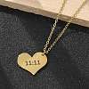 304 Stainless Steel Number 11:11 Pendant Necklaces NJEW-NH0002-01G-01-4
