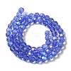 Electroplate Transparent Glass Beads Strands EGLA-A035-T8mm-L14-2