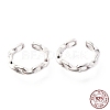 Anti-Tarnish Rhodium Plated 925 Sterling Silver Cuff Earrings EJEW-H124-05P-4