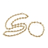 304 Stainless Steel Coffee Bean Chain Necklaces & Bracelets Sets SJEW-D091-09G-3
