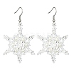 Christmas Snowflake Glass Seed Braided Dangle Earrings EJEW-MZ00236-01-1