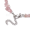 Natural Rose Quartz Chip Beaded Necklace NJEW-JN04615-13-5