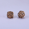 Colorful Pattern Printed Silicone Focal Beads SI-JX0022A-08-1