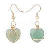 Gemstone Heart Dangle Earrings EJEW-JE04965-5