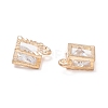 Alloy Clear Cubic Zirconia Charms ZIRC-A022-08G-2