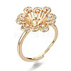 Brass Micro Pave Clear Cubic Zirconia Peg Bails Adjustable Finger Ring Settings KK-S354-286-NF-4