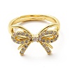 Clear Cubic Zirconia Bowknot Adjustable Ring KK-H439-36G-2