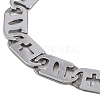 304 Stainless Steel Mariner Hollow Cross Link Chain Bracelets BJEW-B078-64P-01-2