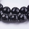 Natural Black Onyx Round Beads Strand G-L084-8mm-20-3
