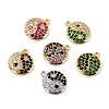 Eco-Friendly Brass Micro Pave Cubic Zirconia Charms ZIRC-C027-10-RS-1