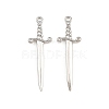 Brass Micro Pave Clear Cubic Zirconia Pendants CU-CBAD306-20P-1