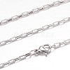 304 Stainless Steel Box Chain Necklaces STAS-P101-20P-1