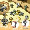 16Pcs 8 Styles Cross Silicone Focal Beads SIL-CJ0002-47-3