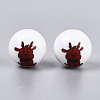 Christmas Printed Opaque Acrylic Round Beads OACR-T029-08B-2