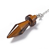 Natural Tiger Eye Pointed Dowsing Pendulums AJEW-B020-05P-02-3