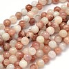 Round Natural  Moonstone and Sunstone Beads Strands G-F222-03-8mm-1