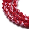 Opaque Solid Color Electroplate Glass Beads Strands EGLA-A039-P4mm-A02-3