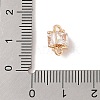 Brass Connector Charms with Glass KK-B100-074G-01-3