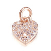 Brass Micro Pave Cubic Zirconia Charms LS-ZIRC-P060-41RG-1