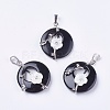 Natural Dyed & Heated Black Agate Pendants G-F546-A16-1
