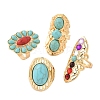 4Pcs Adjustable Alloy Finger Rings Sets RJEW-L131-02G-3