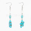 Synthetic Turquoise Beads and Synthetical Moonstone Beads Dangle Earrings EJEW-JE02796-04-2
