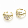 Brass Micro Pave Clear Cubic Zirconia Cuff Rings RJEW-S044-077-NF-2