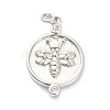 Brass Micro Pave Clear Cubic Zirconia Pendants ZIRC-L091-082P-1