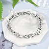 304 Stainless Steel Oval Link  Chain Bracelets for Women Men BJEW-F488-49B-P-1