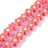 Handmade Flower Polymer Clay Beads Strands LS-CLAY-M003-07K-1
