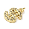 Rack Plating Brass Micro Pave Cubic Zirconia Charms KK-C052-32G-2