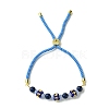 3Pcs 3 Styles 6mm Round Dyed Natural Lapis Lazuli & Yellow Jade & Black Onyx Bead Slider Bracelet Sets BJEW-MZ00062-3