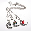 Tibetan Style Moon Alloy Pendant Necklaces NJEW-JN01180-1