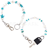 2Pcs 2 Styles Ocean Theme Synthetic Turquoise Pendant Decorations HJEW-SC0002-28B-7