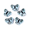 Hand Painted Butterfly Porcelain Beads PORC-Q006-05D-1