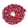 Opaque Solid Color Electroplate Glass Beads Strands EGLA-N013-P4mm-B07-2