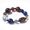 Natural & Synthetic Gemstone Beaded Stretch Bracelets BJEW-G613-03-2