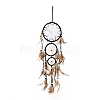 Indian Style ABS Woven Web/Net with Feather Pendant Decorations AJEW-B016-04A-2