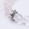 Natural Rose Quartz & Quartz Crystal Stretch Bracelets BJEW-JB03510-02-2