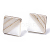 Opaque Resin & Wood Stud Earrings EJEW-N017-005A-B06-2