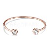 SHEGRACE Brass Micro Pave AAA Cubic Zirconia Cuff Bangle JB390A-1