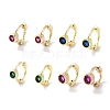 Brass Pave Cubic Zirconia Hoop Earrings for Women EJEW-L269-124G-1