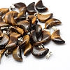 Moon Natural Tiger Eye Pendants G-Q369-07-1