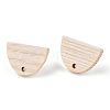 Ash Wood Stud Earring Findings EJEW-N017-011M-2