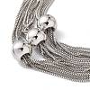 Brass Box Chains Multi-strand Necklaces NJEW-C040-01A-3